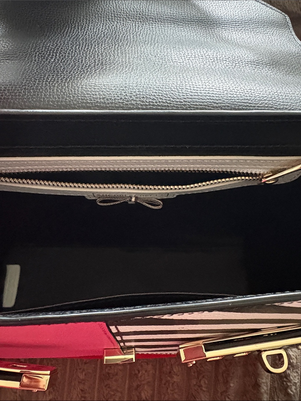 henri bendel Pink, Red & Black Geometric Leather Crossbody LIKE NEW - Picture 3 of 4